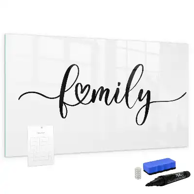 Tablă magnetică cu ștergere uscată cu design Text Familie
