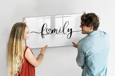 Tablă magnetică cu ștergere uscată cu design Text Familie