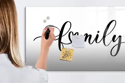 Tablă magnetică cu ștergere uscată cu design Text Familie