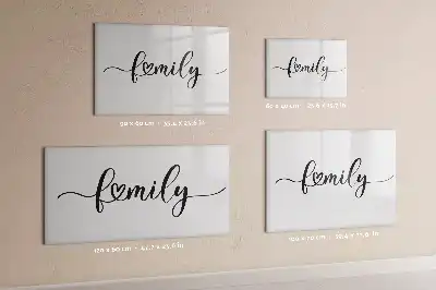 Tablă magnetică cu ștergere uscată cu design Text Familie