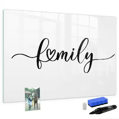 Tablă magnetică cu ștergere uscată cu design Text Familie