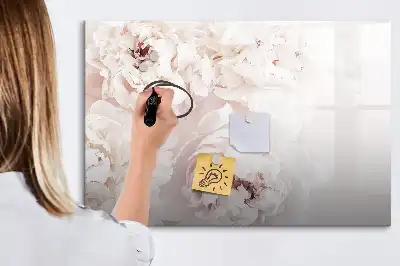 Tablă magnetică cu ștergere uscată cu model de trandafiri bujor