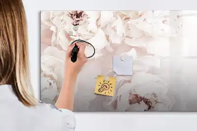Tablă magnetică cu ștergere uscată cu model de trandafiri bujor