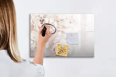 Tablă magnetică cu ștergere uscată cu model de trandafiri bujor