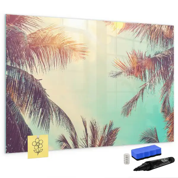 Tablă magnetică cu ștergere uscată cu model de palmieri tropicali