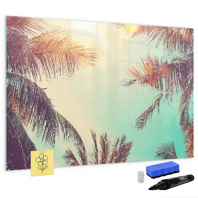 Tablă magnetică cu ștergere uscată cu model de palmieri tropicali