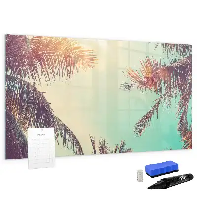Tablă magnetică cu ștergere uscată cu model de palmieri tropicali