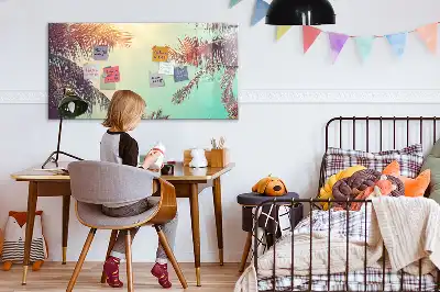 Tablă magnetică cu ștergere uscată cu model de palmieri tropicali