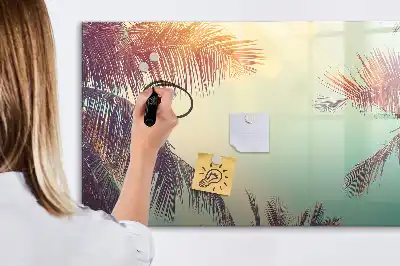 Tablă magnetică cu ștergere uscată cu model de palmieri tropicali