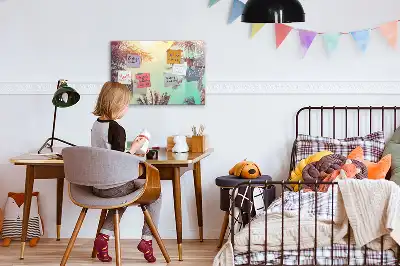 Tablă magnetică cu ștergere uscată cu model de palmieri tropicali