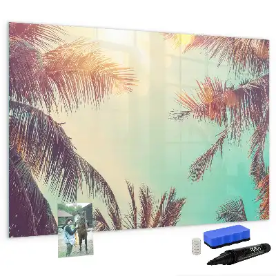 Tablă magnetică cu ștergere uscată cu model de palmieri tropicali