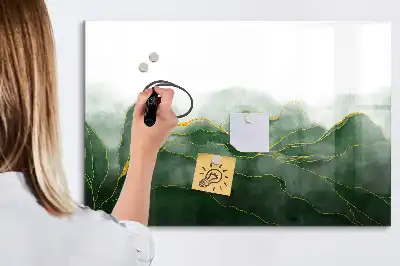 Tablă magnetică cu ștergere uscată cu model de frunză abstractă