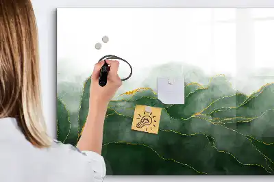 Tablă magnetică cu ștergere uscată cu model de frunză abstractă