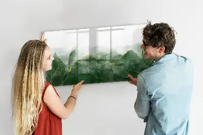 Tablă magnetică cu ștergere uscată cu model de frunză abstractă