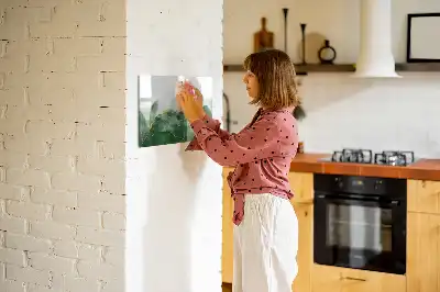 Tablă magnetică cu ștergere uscată cu model de frunză abstractă