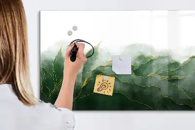 Tablă magnetică cu ștergere uscată cu model de frunză abstractă