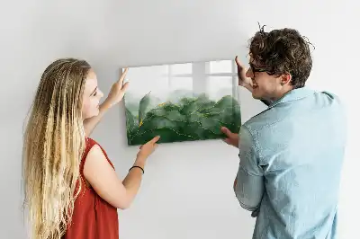 Tablă magnetică cu ștergere uscată cu model de frunză abstractă