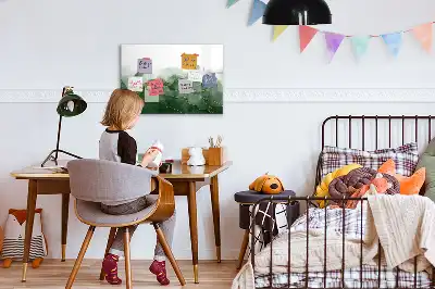 Tablă magnetică cu ștergere uscată cu model de frunză abstractă