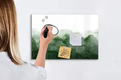 Tablă magnetică cu ștergere uscată cu model de frunză abstractă