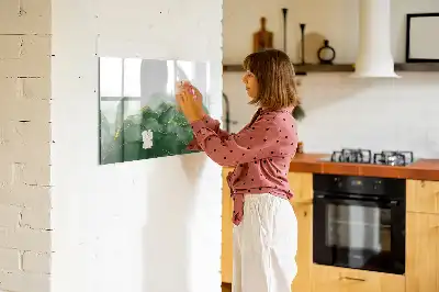 Tablă magnetică cu ștergere uscată cu model de frunză abstractă