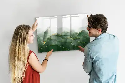 Tablă magnetică cu ștergere uscată cu model de frunză abstractă