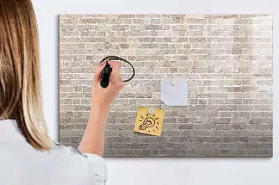 Tablă magnetică cu ștergere uscată model cu design de perete de cărămidă