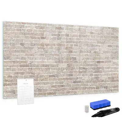 Tablă magnetică cu ștergere uscată model cu design de perete de cărămidă