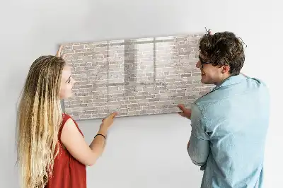 Tablă magnetică cu ștergere uscată model cu design de perete de cărămidă