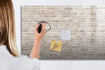 Tablă magnetică cu ștergere uscată model cu design de perete de cărămidă