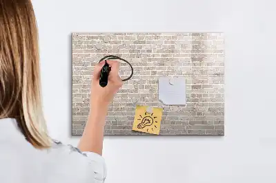 Tablă magnetică cu ștergere uscată model cu design de perete de cărămidă