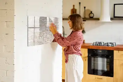 Tablă magnetică cu ștergere uscată model cu design de perete de cărămidă