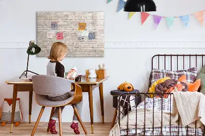 Tablă magnetică cu ștergere uscată model cu design de perete de cărămidă