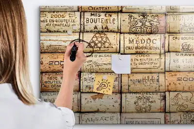 Tablă magnetică cu ștergere uscată cu dopuri de vin