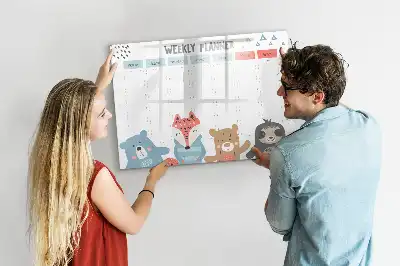 Tablă magnetică cu ștergere uscată pentru orar săptămânal