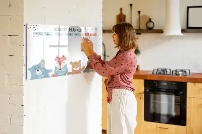 Tablă magnetică cu ștergere uscată pentru orar săptămânal