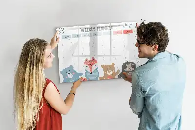 Tablă magnetică cu ștergere uscată pentru orar săptămânal