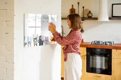 Tablă magnetică cu ștergere uscată planificator săptămânal pentru copii