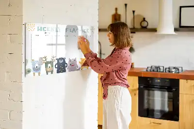 Tablă magnetică cu ștergere uscată planificator săptămânal pentru copii