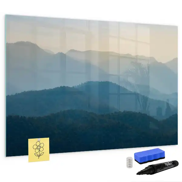 Tablă magnetică cu ștergere uscată cu model de abstracție de peisaj