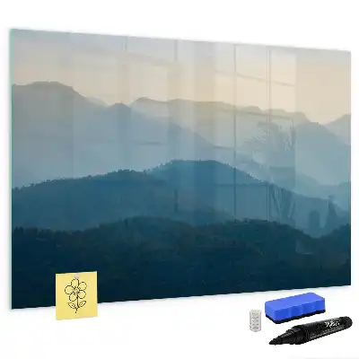 Tablă magnetică cu ștergere uscată cu model de abstracție de peisaj
