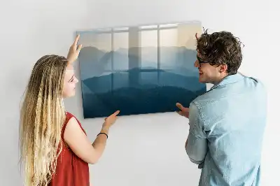 Tablă magnetică cu ștergere uscată cu model de abstracție de peisaj