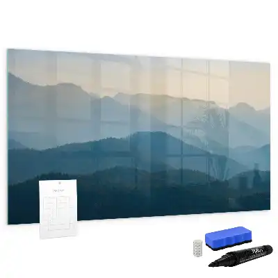 Tablă magnetică cu ștergere uscată cu model de abstracție de peisaj