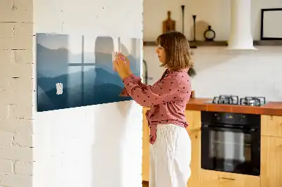 Tablă magnetică cu ștergere uscată cu model de abstracție de peisaj