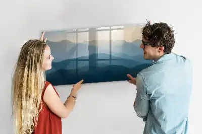 Tablă magnetică cu ștergere uscată cu model de abstracție de peisaj