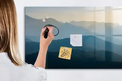 Tablă magnetică cu ștergere uscată cu model de abstracție de peisaj