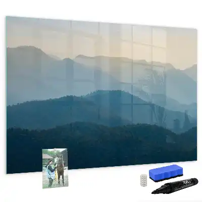 Tablă magnetică cu ștergere uscată cu model de abstracție de peisaj
