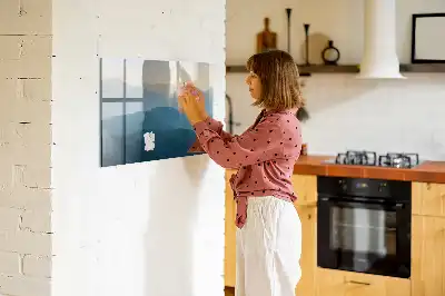 Tablă magnetică cu ștergere uscată cu model de abstracție de peisaj
