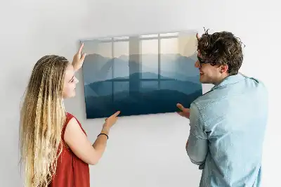 Tablă magnetică cu ștergere uscată cu model de abstracție de peisaj