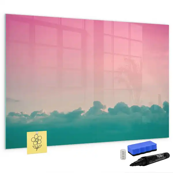 Tablă magnetică cu ștergere uscată cu design cer în gradient