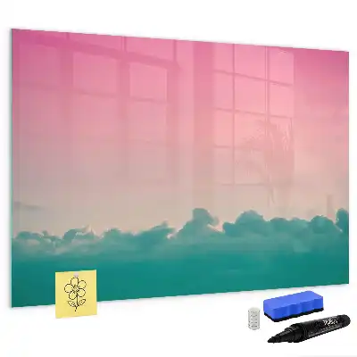 Tablă magnetică cu ștergere uscată cu design cer în gradient